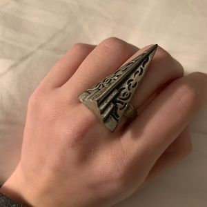 Handmade Silver Triangular Statement Ring